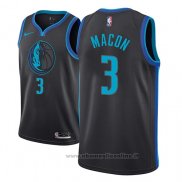 Maglia Dallas Mavericks Daryl Macon NO 3 Citta 2018-19 Blu