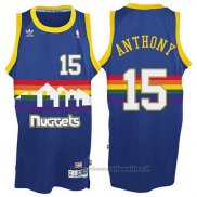 Maglia Denver Nuggets Carmelo Anthony NO 15 Throwback Blu