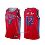 Maglia Detroit Pistons Isaiah Livers #12 Citta 2021-22 Rosso