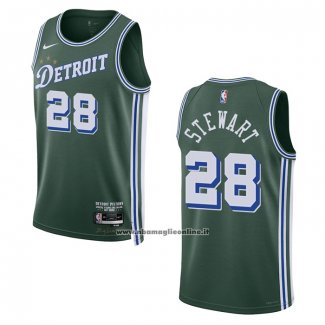 Maglia Detroit Pistons Isaiah Stewart #28 Citta 2022-23 Verde