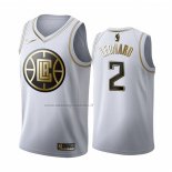 Maglia Golden Edition Los Angeles Clippers Kawhi Leonard NO 2 Bianco