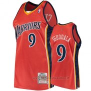Maglia Golden State Warriors Andre Iguodala NO 9 2009-10 Hardwood Classics Arancione