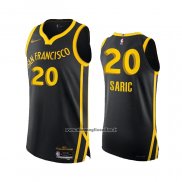 Maglia Golden State Warriors Dario Saric #20 Citta Autentico 2023-24 Nero