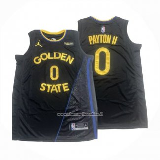 Maglia Golden State Warriors Gary Payton Ii No 0 Statement 2024-25 Nero