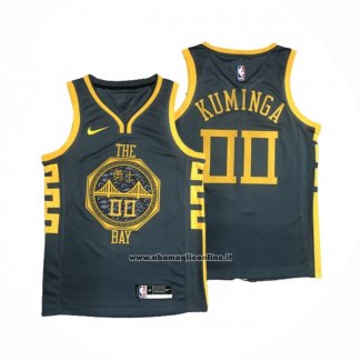 Maglia Golden State Warriors Jonathan Kuminga #00 Citta 2018-19 Blu