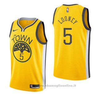 Maglia Golden State Warriors Kevon Looney NO 5 Earned 2018-19 Giallo