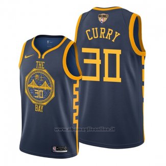 Maglia Golden State Warriors Stephen Curry NO 30 2019 Blu