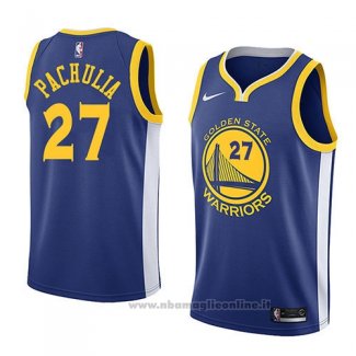 Maglia Golden State Warriors Zaza Pachulia NO 27 Icon 2018 Blu