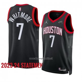 Maglia Houston Rockets Cam Whitmore #7 Statement 2023-24 Nero