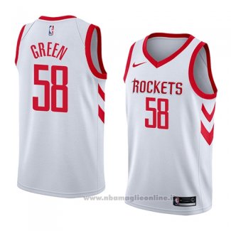 Maglia Houston Rockets Gerald Green NO 58 Association 2018 Bianco