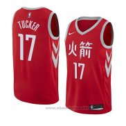 Maglia Houston Rockets P.j. Tucker NO 17 Citta 2018 Rosso