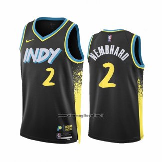 Maglia Indiana Pacers Andrew Nembhard #2 Citta 2023-24 Nero