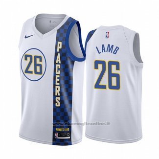 Maglia Indiana Pacers Jeremy Lamb NO 26 Citta Bianco