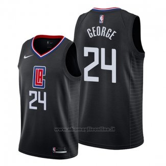 Maglia Los Angeles Clippers Paul George NO 24 Statement 2019-20 Nero