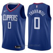 Maglia Los Angeles Clippers Sindarius Thornwell NO 0 Icon 2017-18 Blu