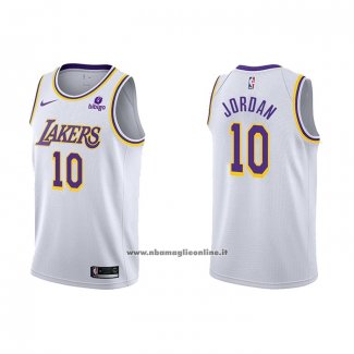 Maglia Los Angeles Lakers DeAndre Jordan #10 Association 2021-22 Bianco