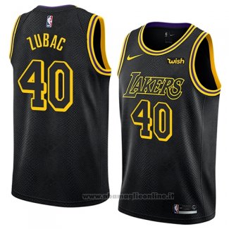 Maglia Los Angeles Lakers Ivica Zubac NO 40 Citta 2018 Nero