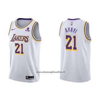 Maglia Los Angeles Lakers Joel Ayayi #21 Association 2021-22 Bianco