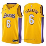 Maglia Los Angeles Lakers Jordan Clarkson NO 6 Swingman Icon 2017-18 Or