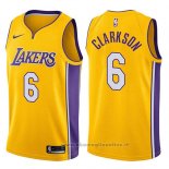 Maglia Los Angeles Lakers Jordan Clarkson NO 6 Swingman Icon 2017-18 Or