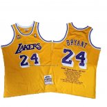 Maglia Los Angeles Lakers Kobe Bryant NO 24 Giallo