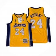 Maglia Los Angeles Lakers Kobe Bryant No 24 Mitchell & Ness 2008-09 Giallo