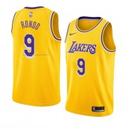Maglia Los Angeles Lakers Rajon Rondo NO 9 Icon 2018-19 Giallo