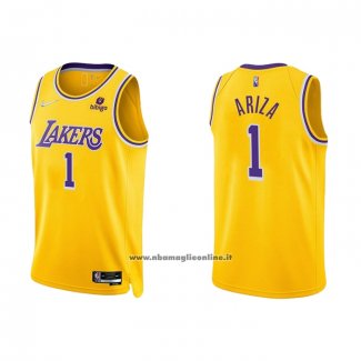 Maglia Los Angeles Lakers Trevor Ariza #1 75th Anniversary 2021-22 Giallo