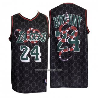 Maglia Los Angeles Lakers X Gucci Mamba Kobe Bryant #24 Nero