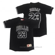 Maglia Manica Corta Chicago Bulls Michael Jordan NO 23 Nero