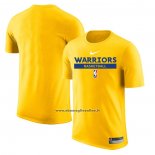 Maglia Manica Corta Golden State Warriors Practice Performance 2022-23 Giallo