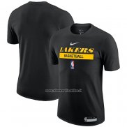 Maglia Manica Corta Los Angeles Lakers Practice Performance 2022-23 Nero