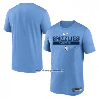 Maglia Manica Corta Memphis Grizzlies Practice Performance 2022-23 Blu