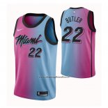 Maglia Miami Heat Jimmy Butler #22 Citta 2020-21 Blu Rosa