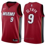 Maglia Miami Heat Kelly Olynyk NO 9 Statement 2017-18 Rosso