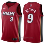 Maglia Miami Heat Kelly Olynyk NO 9 Statement 2017-18 Rosso