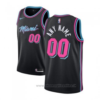 Maglia Miami Heat Personalizzate Citta 2018-19 Nero