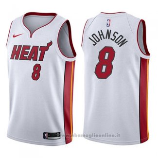 Maglia Miami Heat Tyler Johnson NO 8 Association 2017-18 Bianco