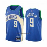 Maglia Milwaukee Bucks Bobby Portis #9 Citta 2023-24 Blu