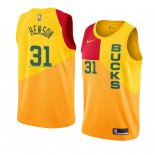 Maglia Milwaukee Bucks John Henson NO 31 Citta 2018-19 Giallo