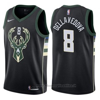 Maglia Milwaukee Bucks Matthew Dellavedova NO 8 Statement 2017-18 Nero