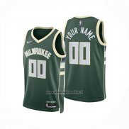Maglia Milwaukee Bucks Personalizzate Icon 2024-25 Verde
