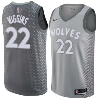 Maglia Minnesota Timberwolves Andrew Wiggins NO 22 Citta 2018 Grigio