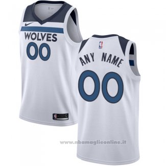 Maglia Minnesota Timberwolves Personalizzate 17-18 Bianco