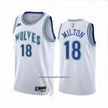 Maglia Minnesota Timberwolves Shake Milton #18 Classic 2023-24 Bianco