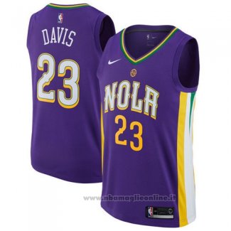 Maglia New Orleans Pelicans Davis NO 23 Citta 2017-18 Viola