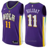 Maglia New Orleans Pelicans Holiday NO 11 Citta 2017-18 Viola
