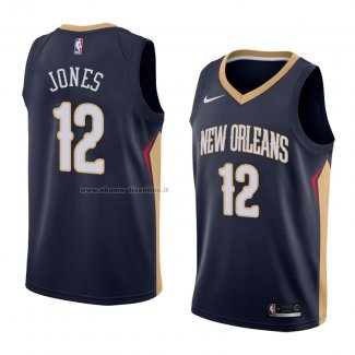 Maglia New Orleans Pelicans Jalen Jones NO 12 Icon 2018 Blu