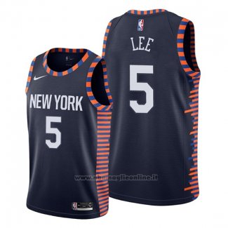 Maglia New York Knicks Courtney Lee NO 5 Citta Edition Blu