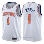 Maglia New York Knicks Emmanuel Mudiay NO 1 Statement 2017-18 Bianco